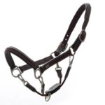 LEATHER HEADCOLLAR WITH FABRIC – NAVY
